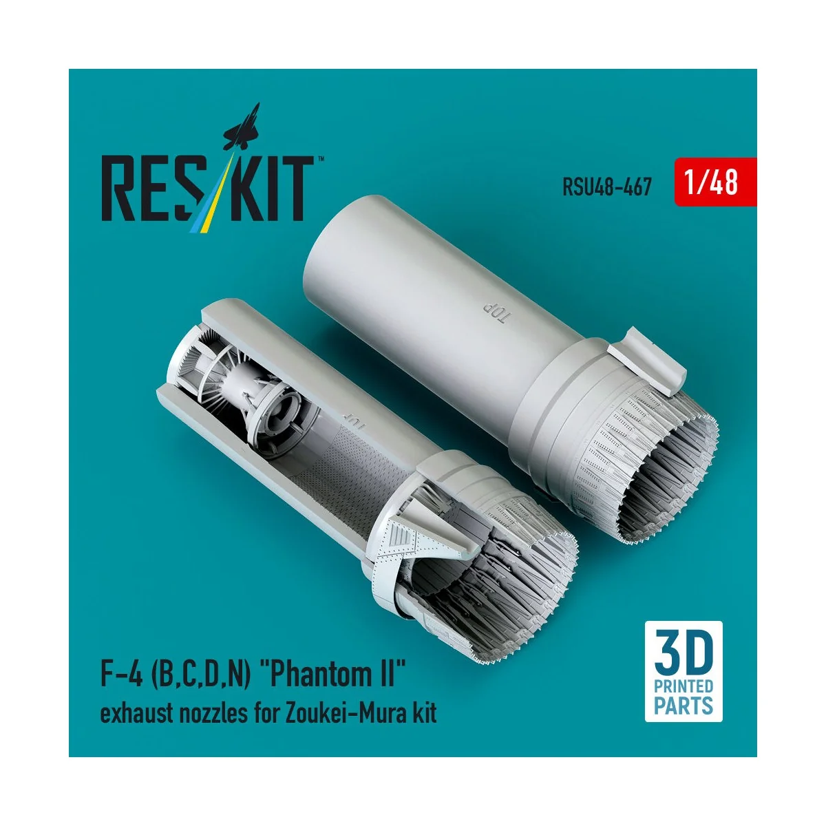 F-4 (B, C, D, N) Phantom II exhaust nozzles for Zoukei-Mura kit (3D...