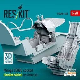 Mirage 2000C cockpit (Detailed edition) for Kinetic kit (3D Printed...