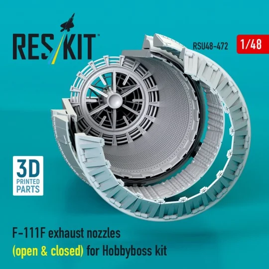 F-111F exhaust nozzles (open & closed) for Hobbyboss kit (3D Printe...