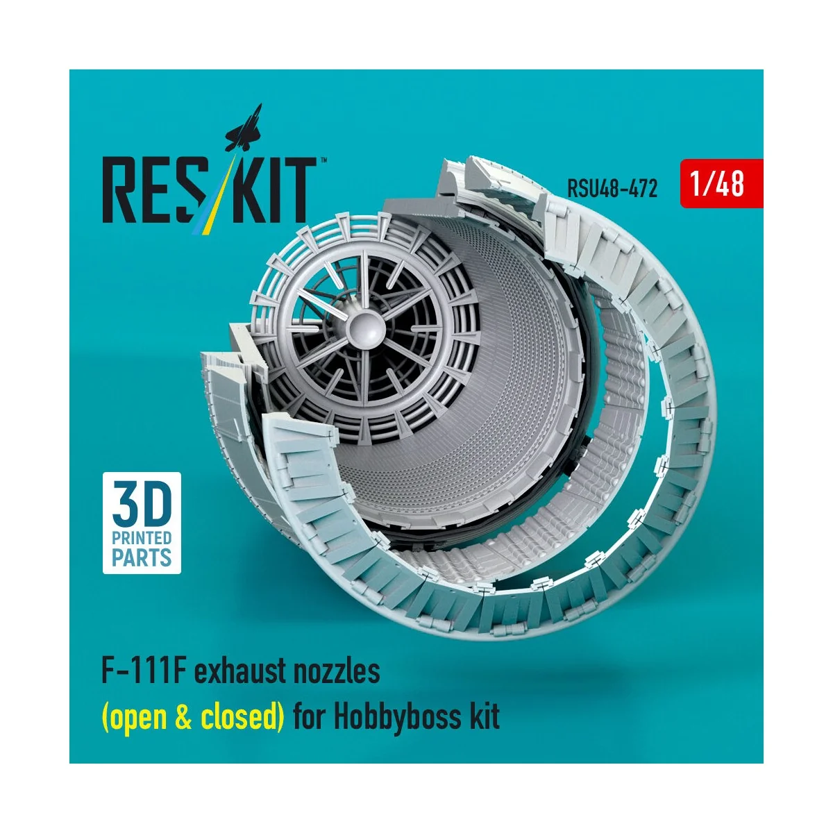 F-111F exhaust nozzles (open & closed) for Hobbyboss kit (3D Printe...