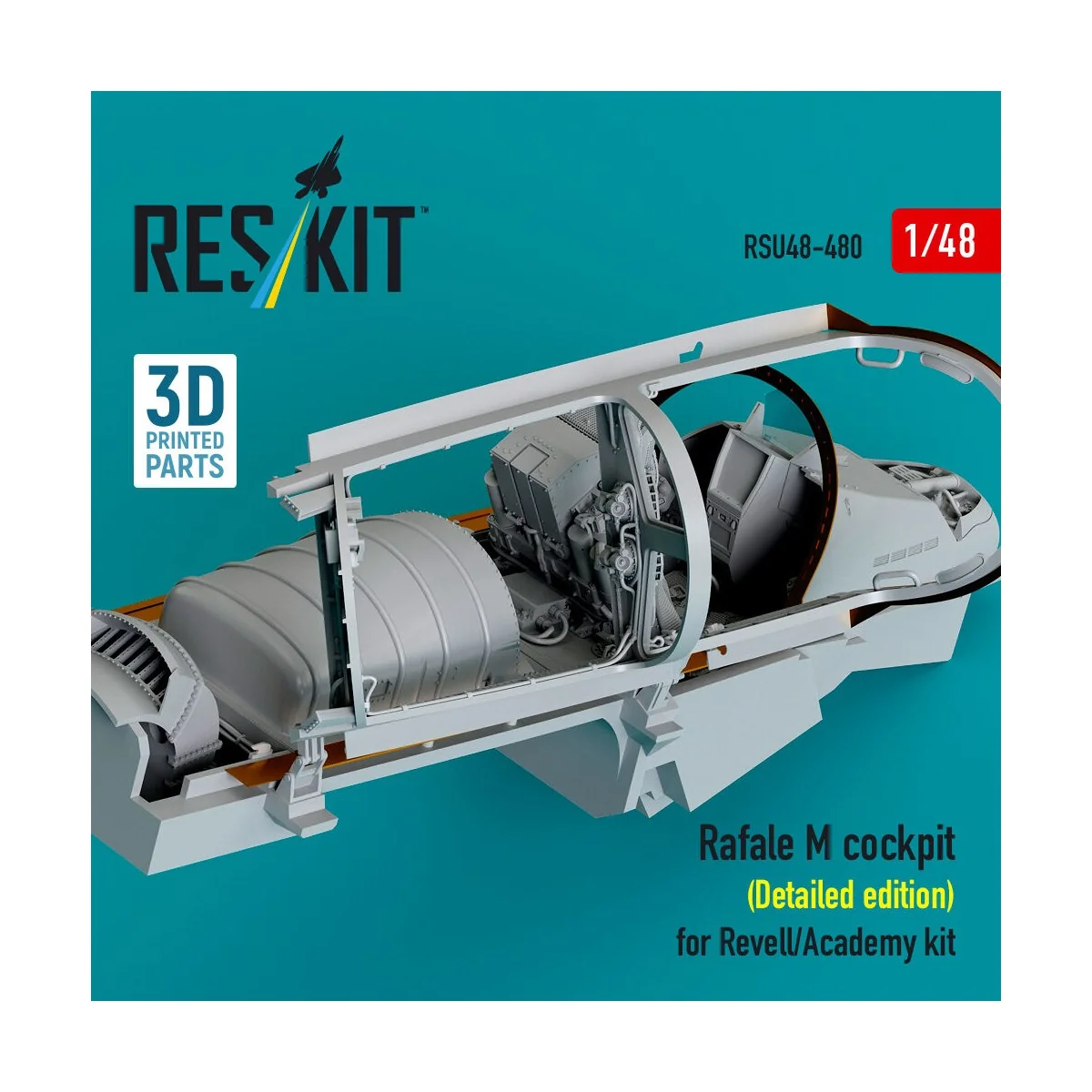 Rafale M cockpit (Detailed edition) for Revell/Academy kit (3D prin...