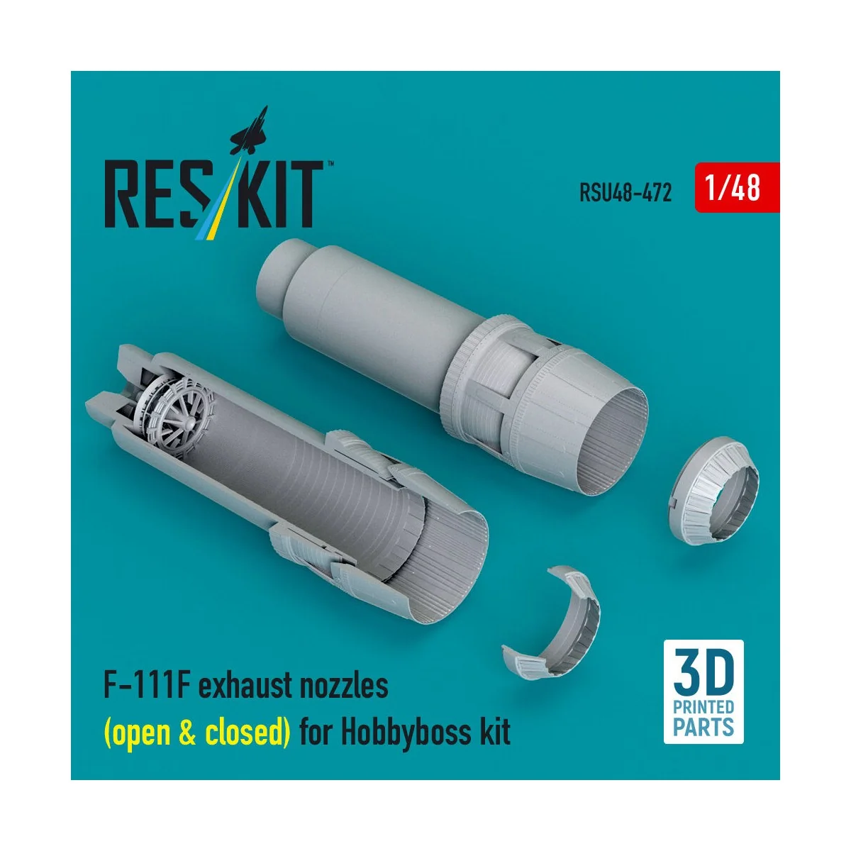F-111F exhaust nozzles (open & closed) for Hobbyboss kit (3D Printe...
