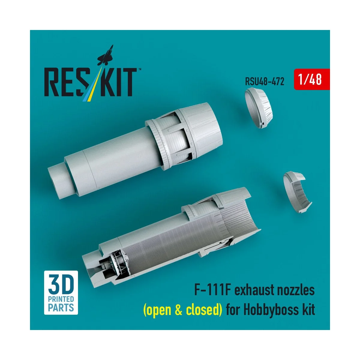 F-111F exhaust nozzles (open & closed) for Hobbyboss kit (3D Printe...