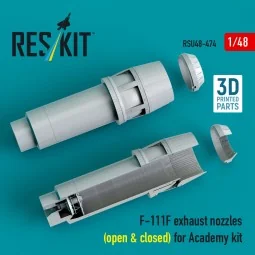 F-111F exhaust nozzles (open & closed) for Academy kit (3D Printed)...
