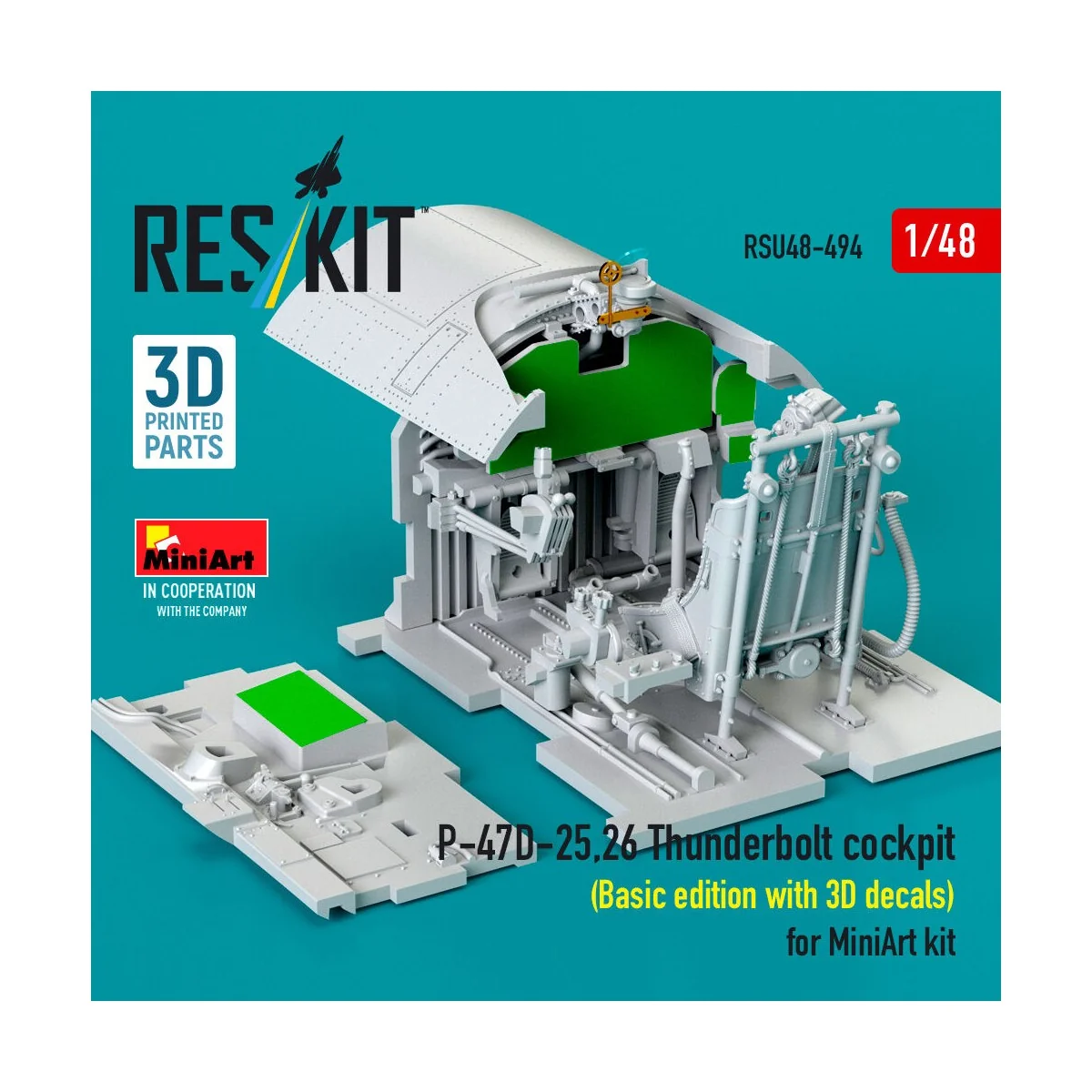 P-47D-25,26 Thunderbolt cockpit (Basic edition with 3D decals) for ...