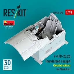 P-47D-25,26 Thunderbolt cockpit (Detailed edition) for MiniArt kit ...