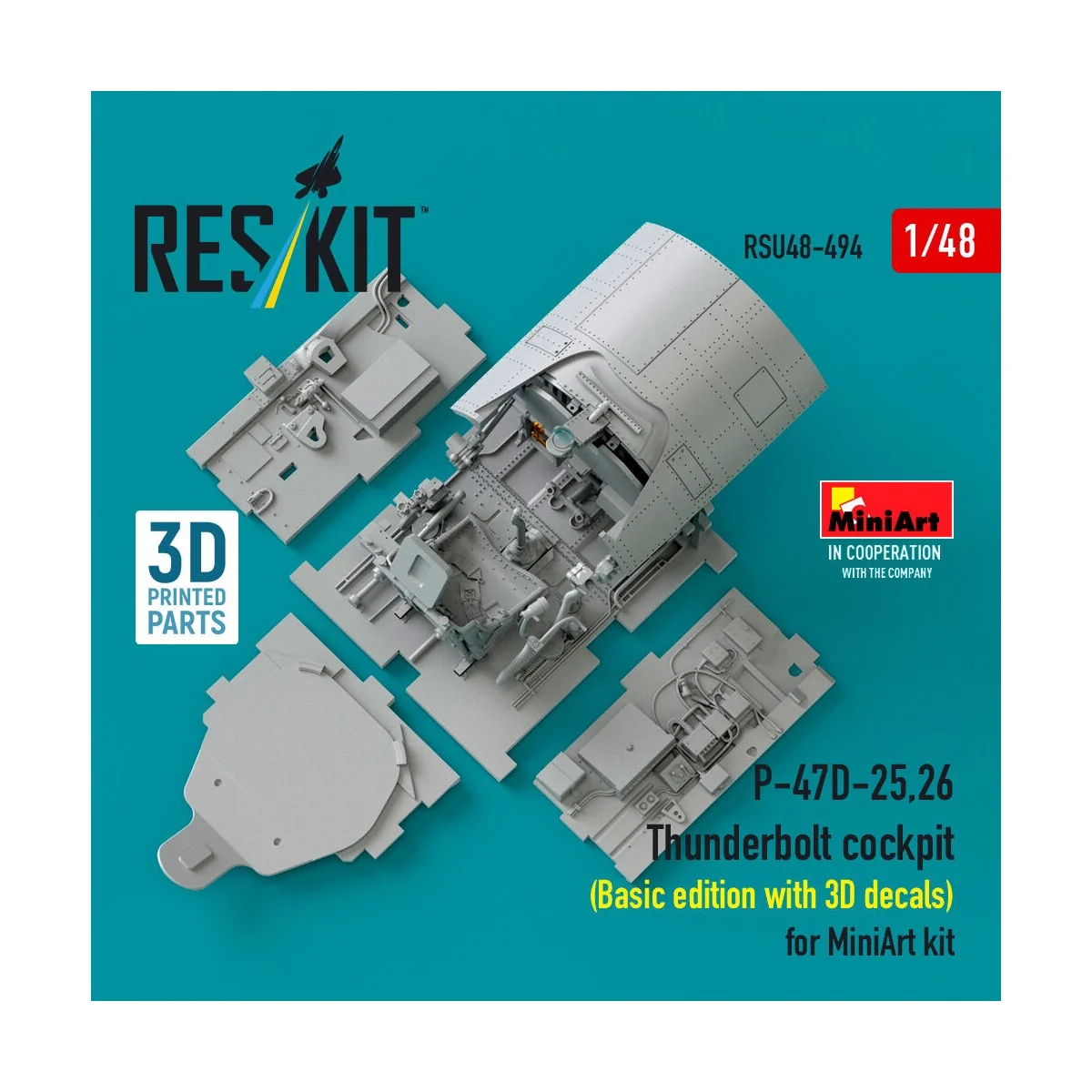 P-47D-25, 26 Thunderbolt cockpit (Basic edition with 3D decals) for...