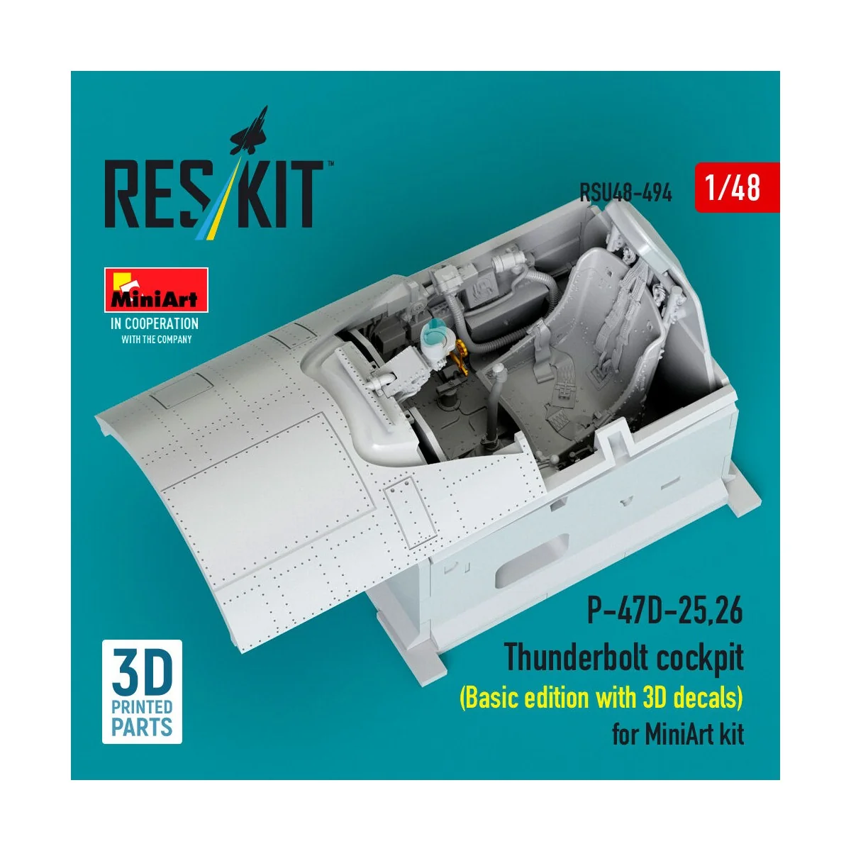 P-47D-25, 26 Thunderbolt cockpit (Basic edition with 3D decals) for...