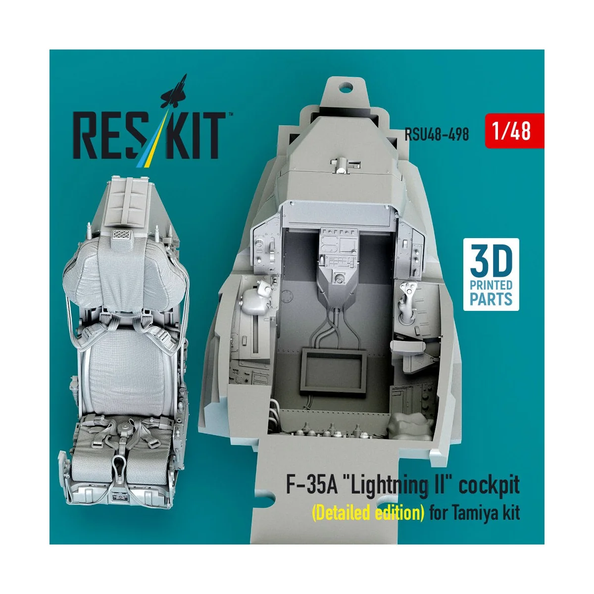 F-35A Lightning II cockpit (Detailed edition) for Tamiya kit (3D Pr...
