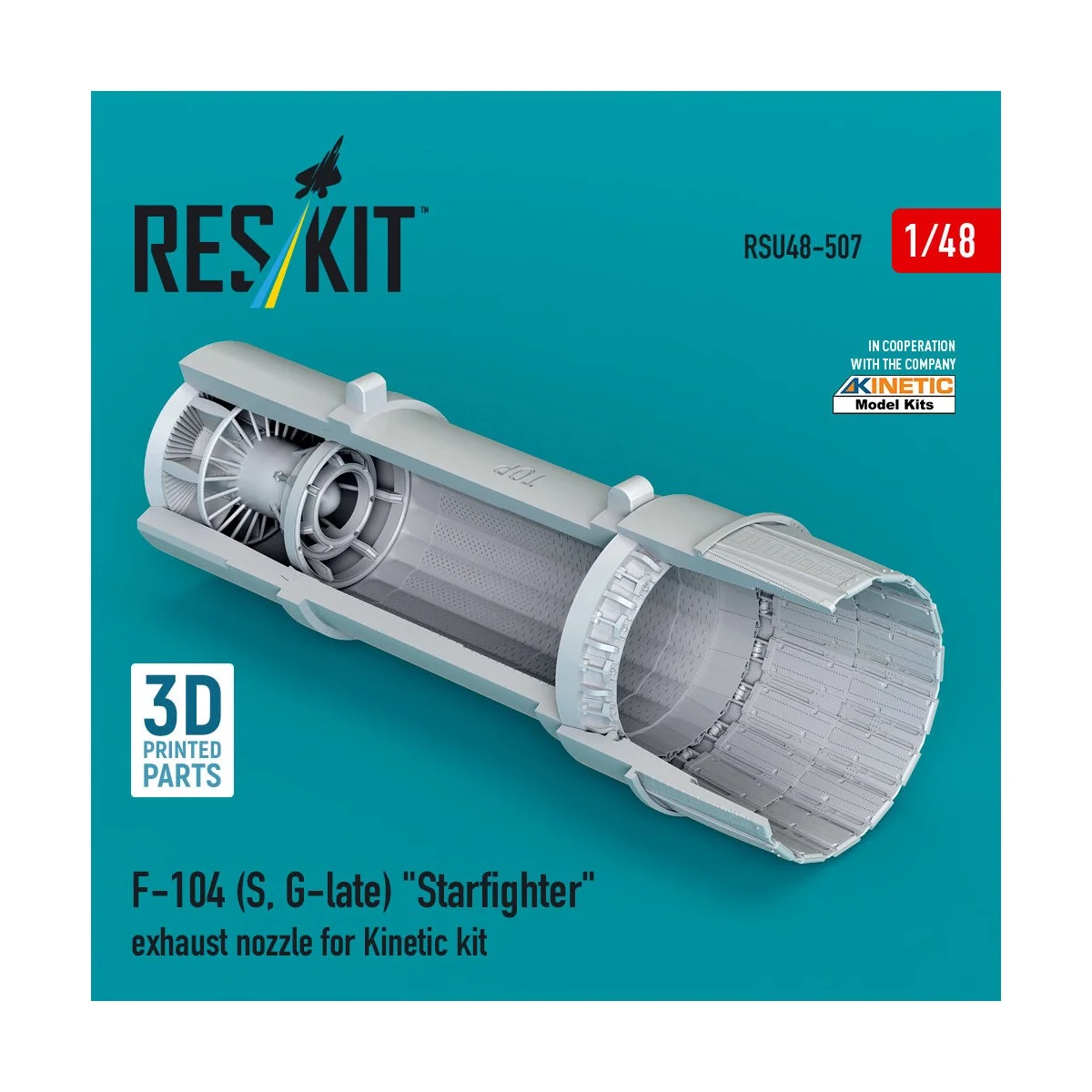 F-104 (S, G-late) Starfighter exhaust nozzle for Kinetic kit (3D Pr...