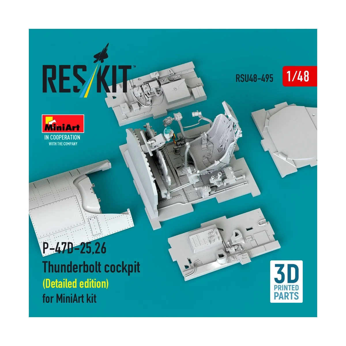 P-47D-25,26 Thunderbolt cockpit (Detailed edition) for MiniArt kit ...