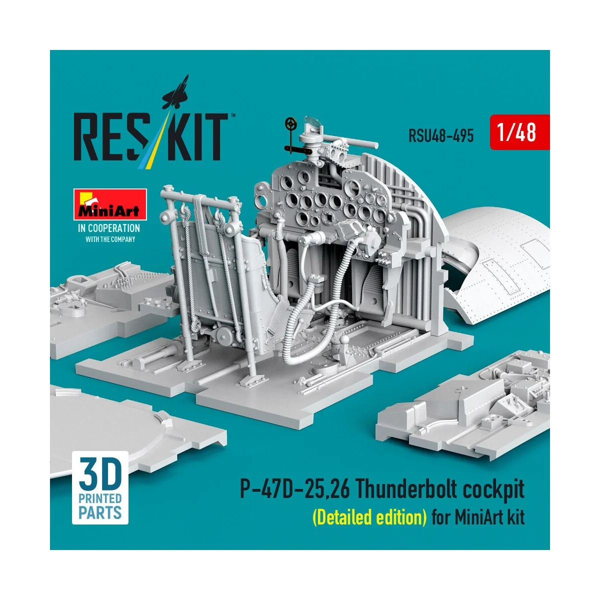 P-47D-25,26 Thunderbolt cockpit (Detailed edition) for MiniArt kit ...