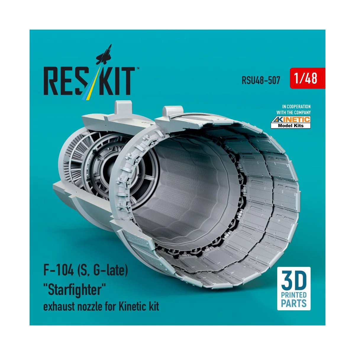 F-104 (S, G-late) Starfighter exhaust nozzle for Kinetic kit (3D Pr...