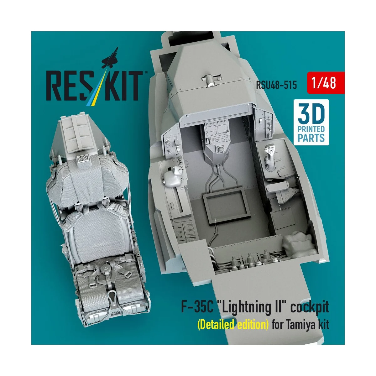 F-35C Lightning II cockpit (Detailed edition) for Tamiya kit (3D Pr... F-35C Lightning II cockpit (Detailed edition) for Tamiya kit (3D Pr...