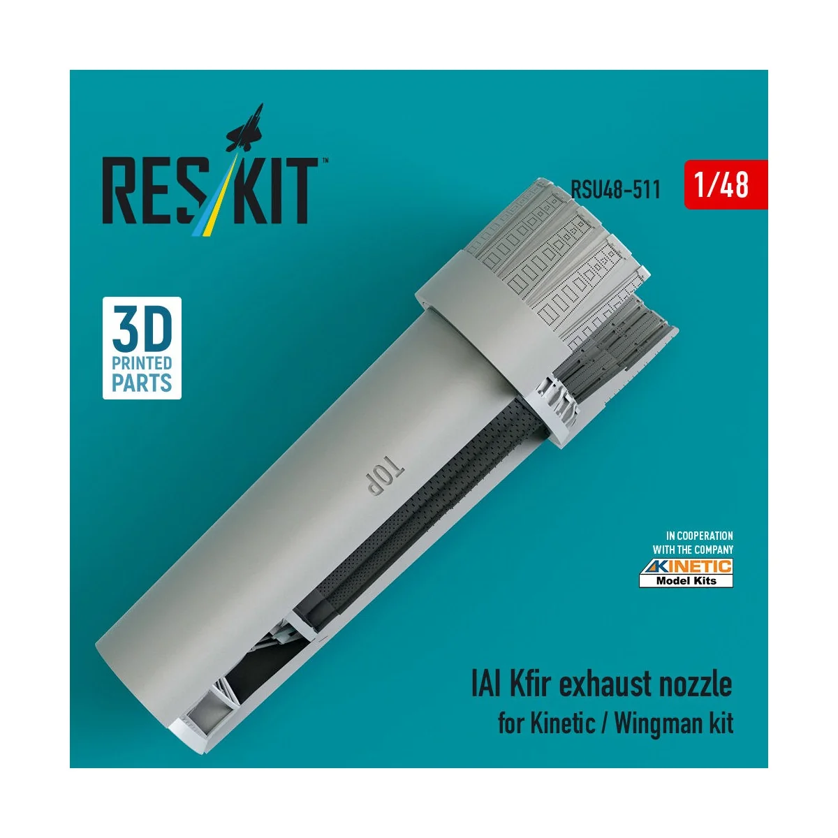 IAI Kfir exhaust nozzle for Kinetic / Wingman kit (3D Printed), 1/4...