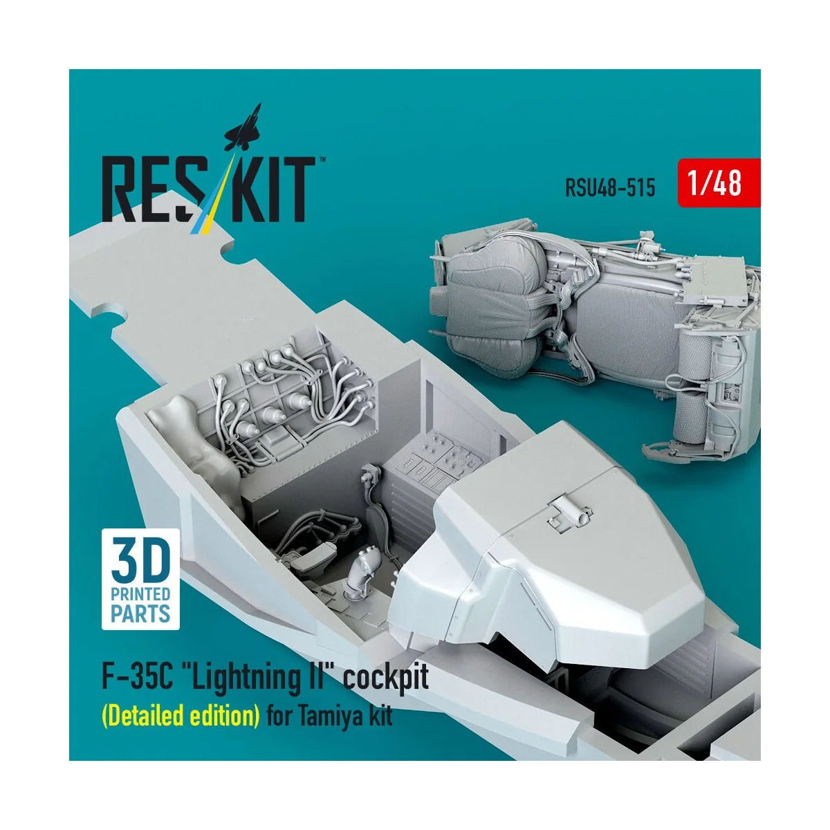 F-35C Lightning II cockpit (Detailed edition) for Tamiya kit (3D Pr...