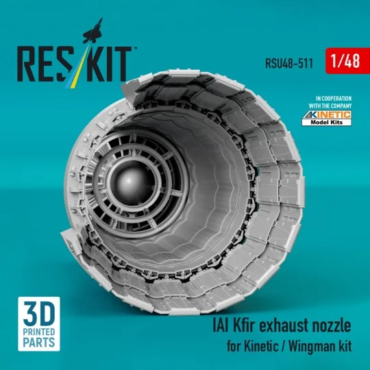 IAI Kfir exhaust nozzle for Kinetic / Wingman kit (3D Printed), 1/4...