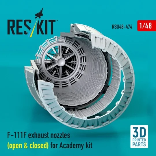 F-111F exhaust nozzles (open & closed) for Academy kit (3D Printed)...