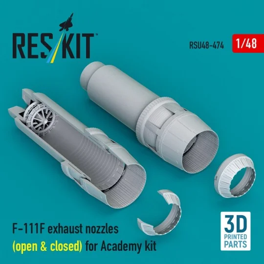 F-111F exhaust nozzles (open & closed) for Academy kit (3D Printed)...
