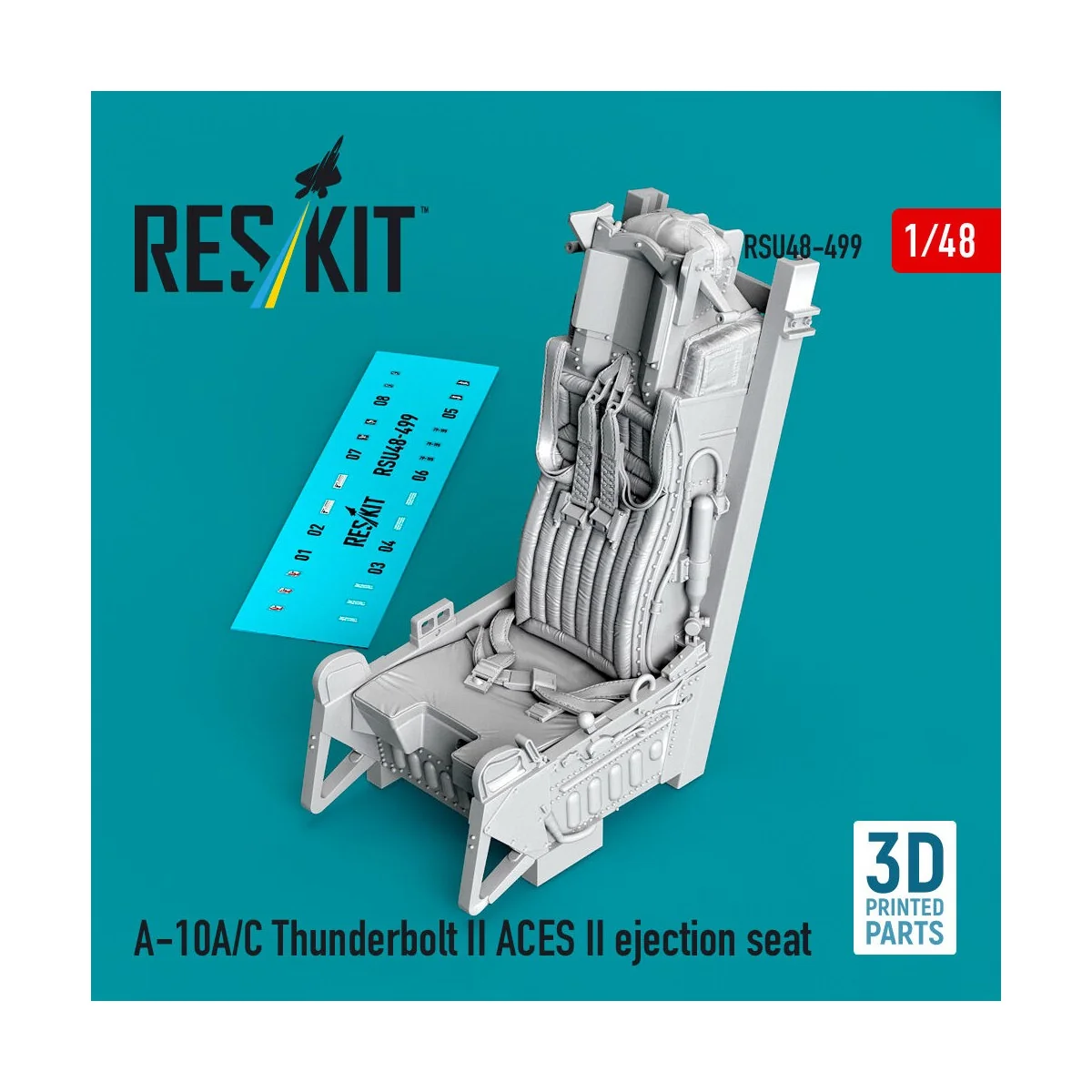 A-10A/C Thunderbolt II ACES II ejection seat (3D Printed), 1/48 - R...