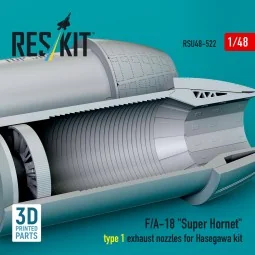 F/A-18 Super Hornet type 1 exhaust nozzles for Hasegawa kit (3D Pri...