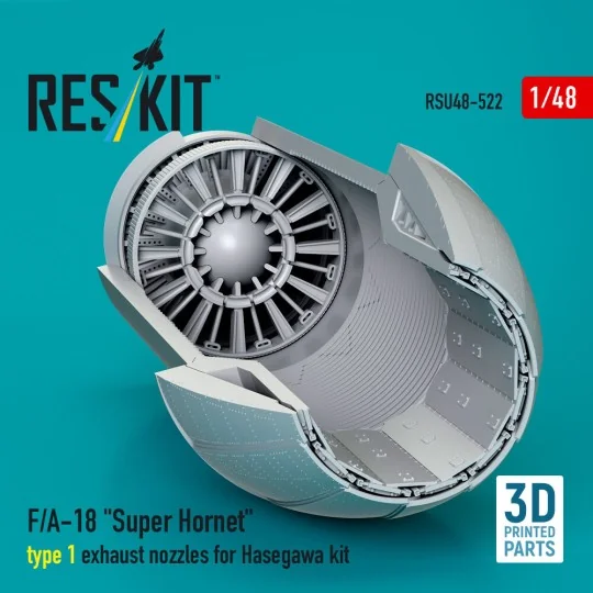 F/A-18 Super Hornet type 1 exhaust nozzles for Hasegawa kit (3D Pri... F/A-18 Super Hornet type 1 exhaust nozzles for Hasegawa kit (3D Pri...