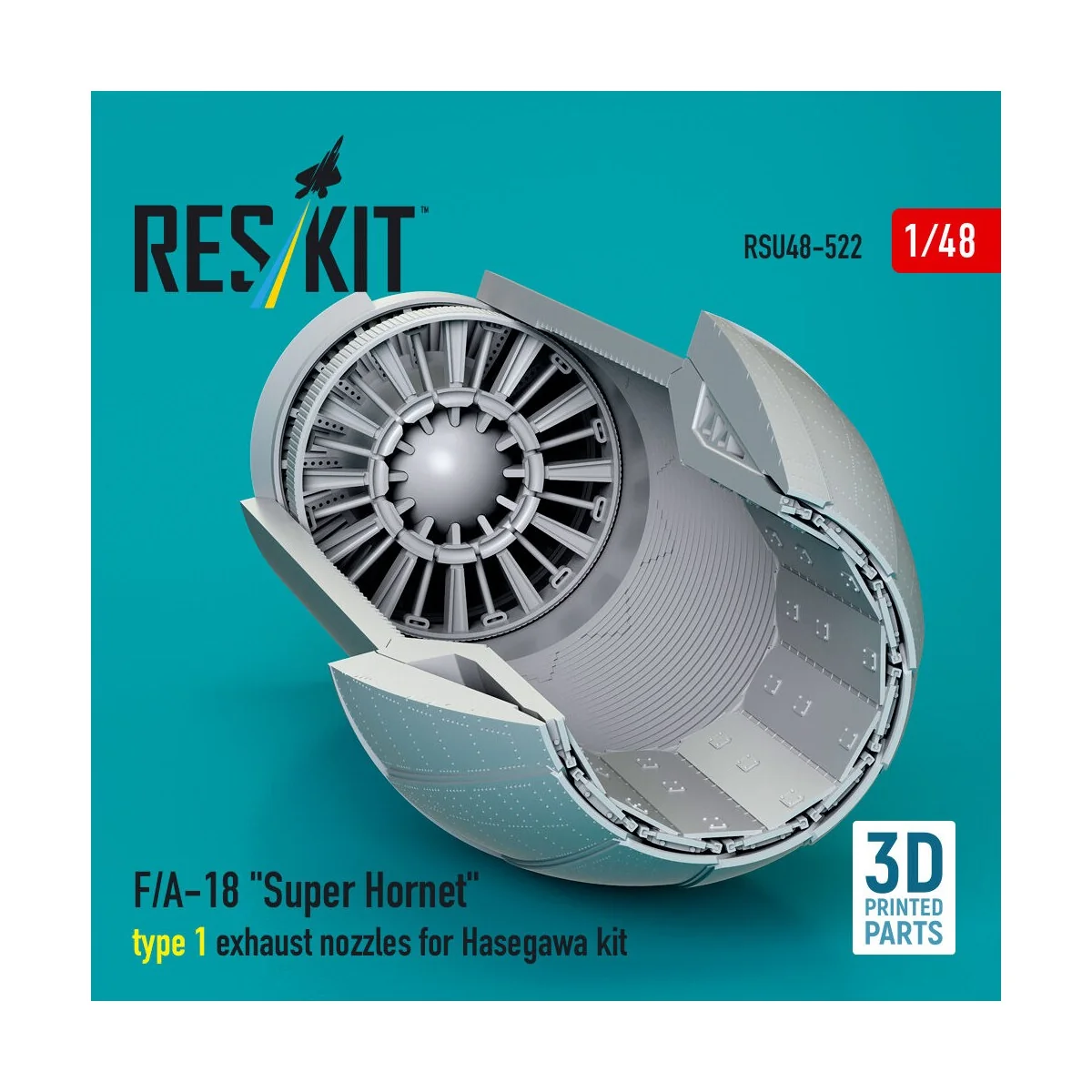 F/A-18 Super Hornet type 1 exhaust nozzles for Hasegawa kit (3D Pri...