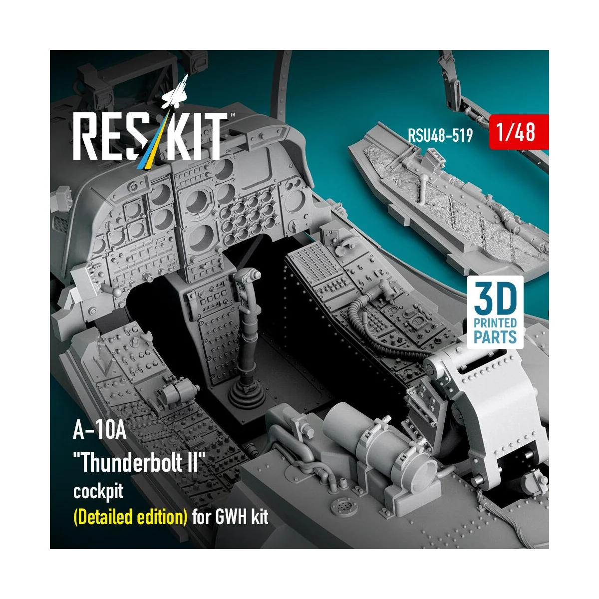 A-10A Thunderbolt II cockpit (Detailed edition) for GWH kit (3D Pri...