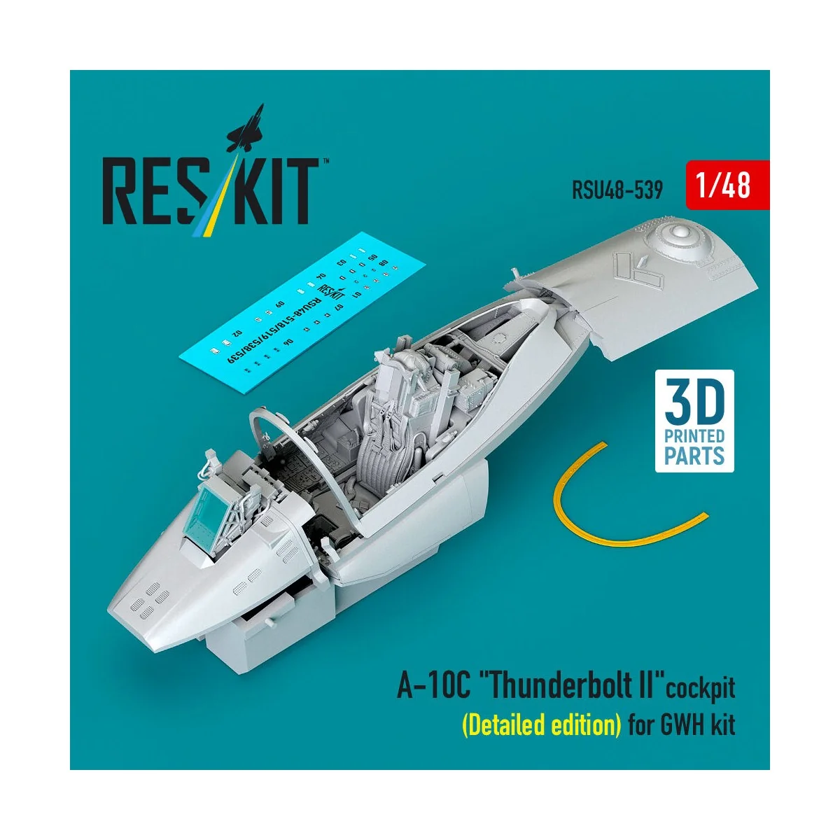 A-10C Thunderbolt II cockpit (Detailed edition) for GWH kit (3D Pri...