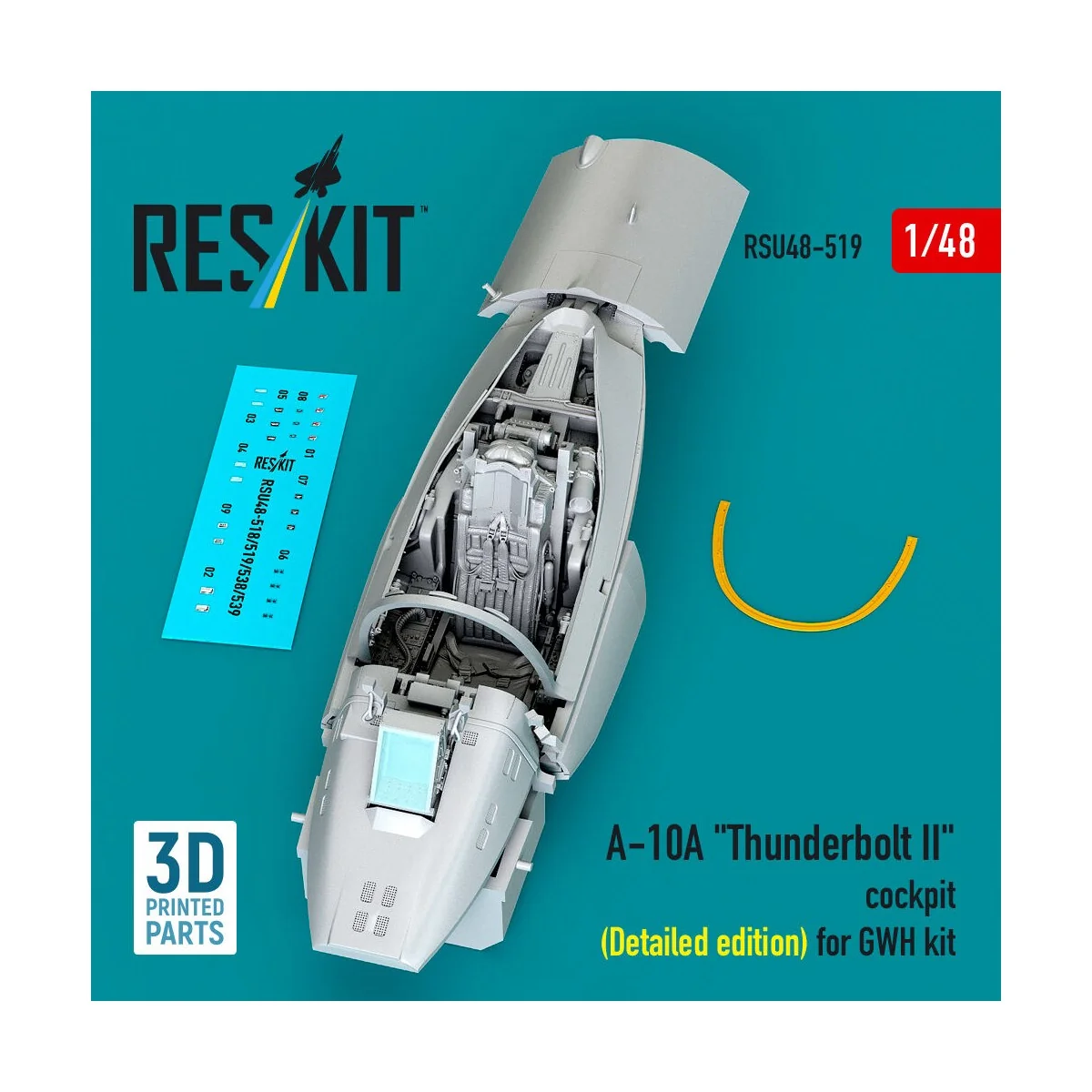 A-10A Thunderbolt II cockpit (Detailed edition) for GWH kit (3D Pri...