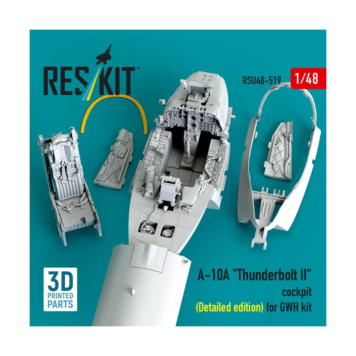 A-10A Thunderbolt II cockpit (Detailed edition) for GWH kit (3D Pri...