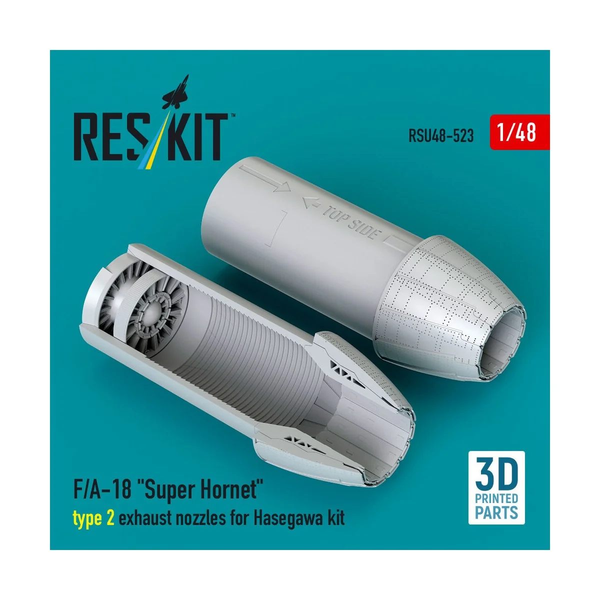 F/A-18 Super Hornet type 2 exhaust nozzles for Hasegawa kit (3D Pri...