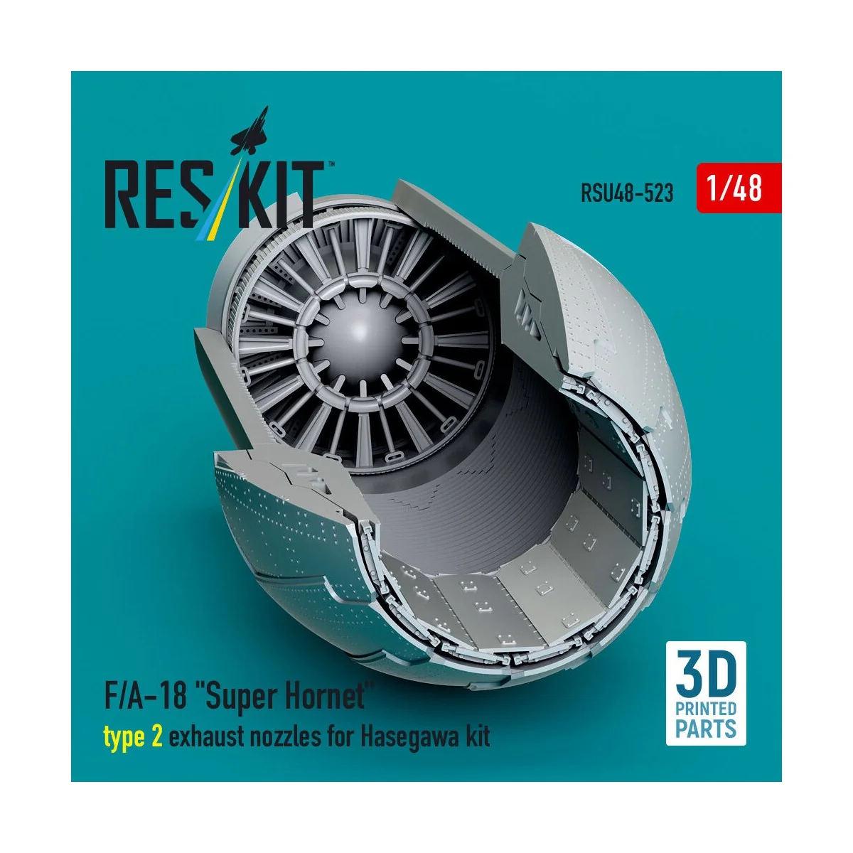 F/A-18 Super Hornet type 2 exhaust nozzles for Hasegawa kit (3D Pri...