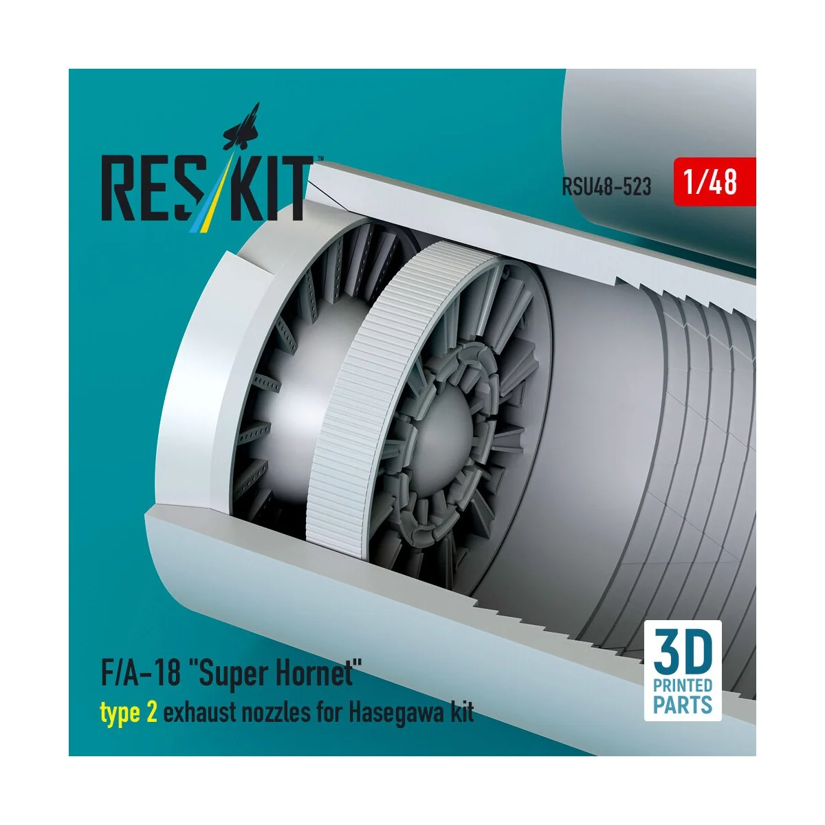 F/A-18 Super Hornet type 2 exhaust nozzles for Hasegawa kit (3D Pri...