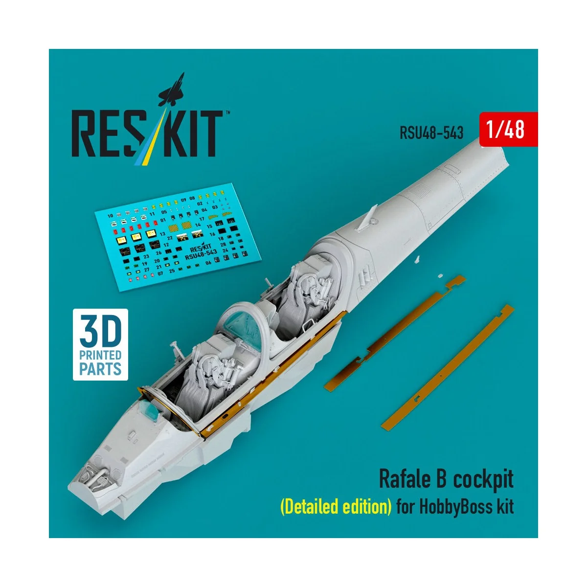 Rafale B cockpit (Detailed edition) for HobbyBoss kit (3D Printed) ...