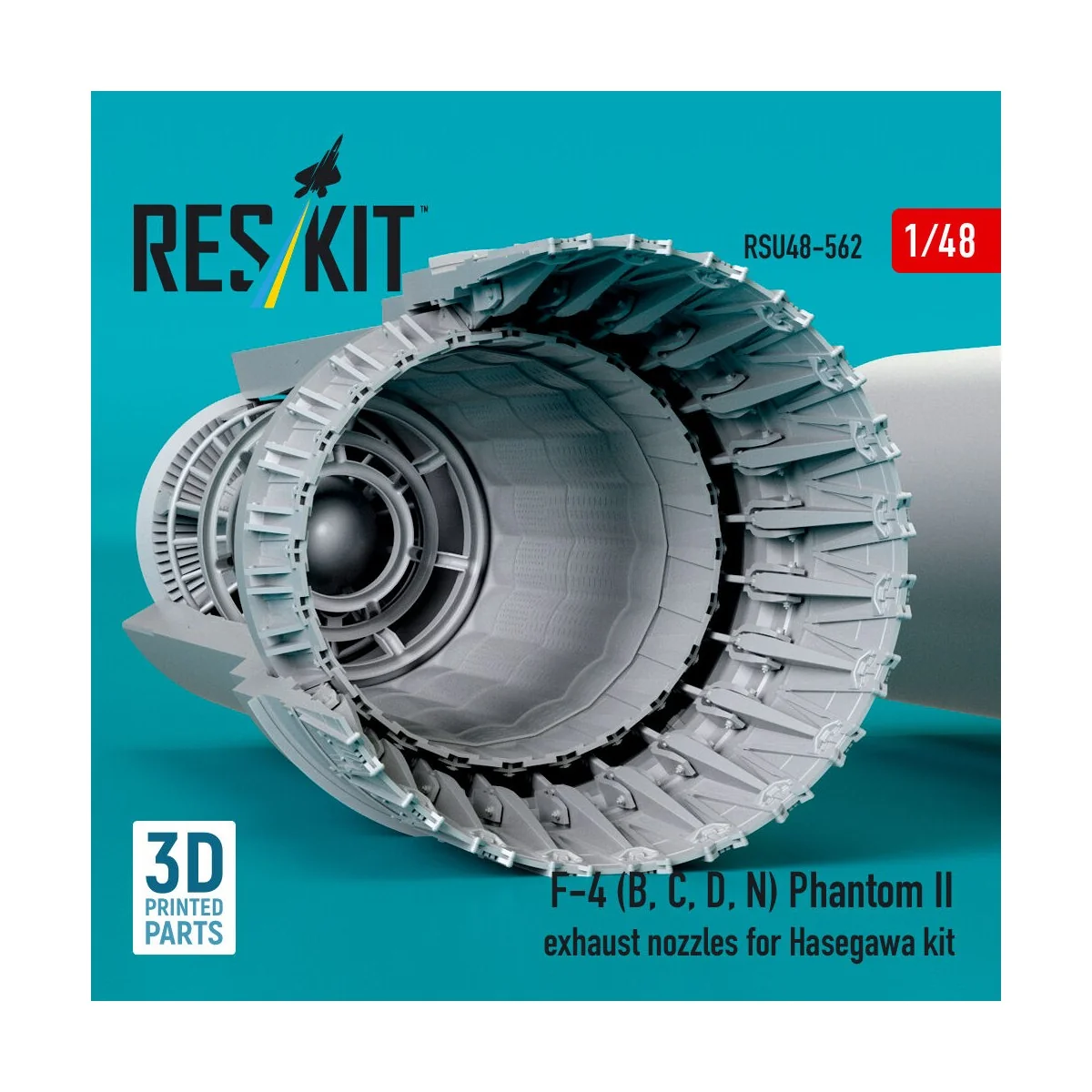 F-4 (B, C, D, N) Phantom II exhaust nozzles for Hasegawa kit (3D Pr...