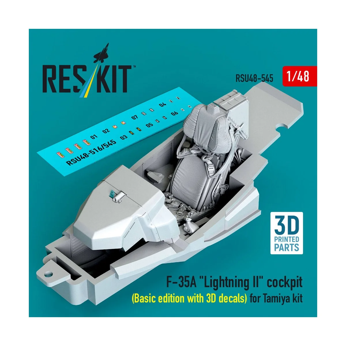 F-35A Lightning II cockpit (Basic edition with 3D decals) for Tamiy...