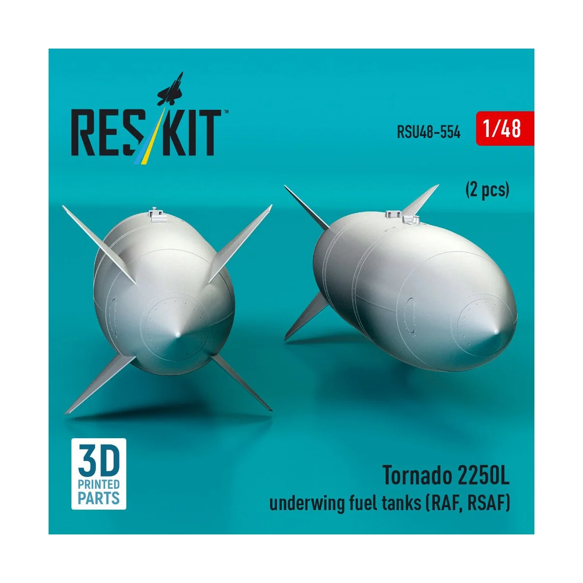 Tornado 2250L underwing fuel tanks (RAF, RSAF) (2 pcs) (3D Printed)...