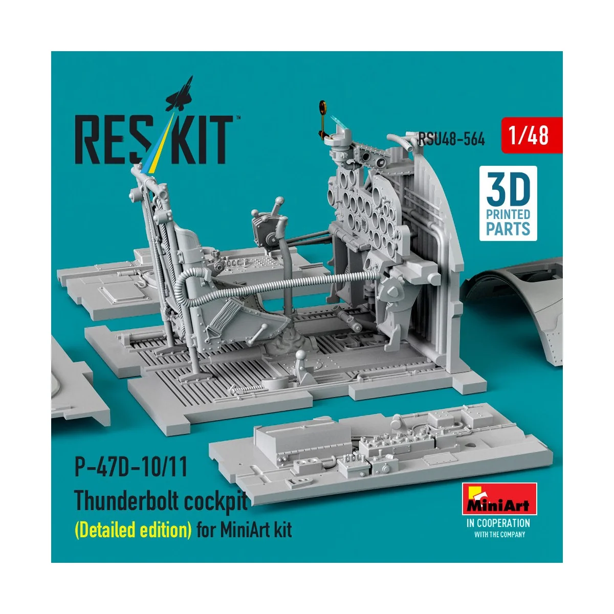 P-47D-10/11 Thunderbolt cockpit (Detailed edition) for MiniArt kit ...