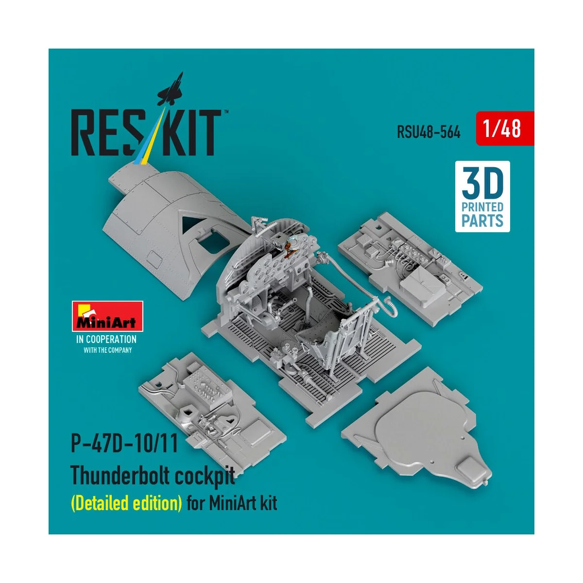 P-47D-10/11 Thunderbolt cockpit (Detailed edition) for MiniArt kit ...