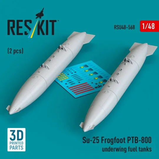 Su-25 Frogfoot PTB-800 underwing fuel tanks (2 pcs) (3D Printed) - ...