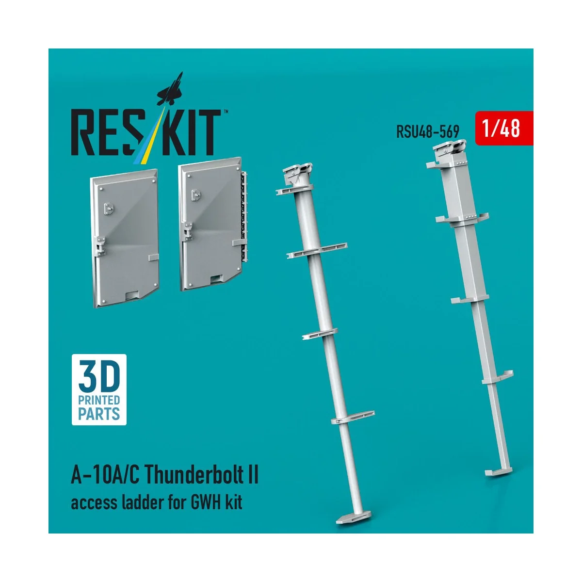 A-10A/C Thunderbolt II access ladder for GWH kit (3D Printed), 1/48...
