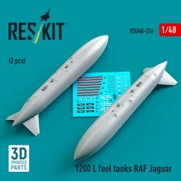 1200 L fuel tanks RAF Jaguar (2 pcs) (3D Printed), 1/48 - ResKit Mo...