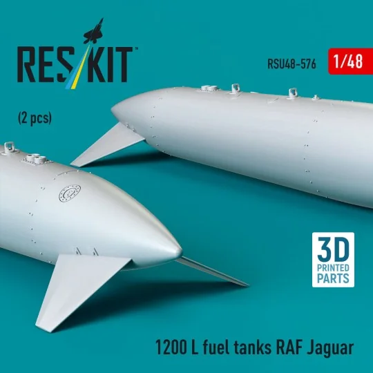 1200 L fuel tanks RAF Jaguar (2 pcs) (3D Printed), 1/48 - ResKit Mo... 1200 L fuel tanks RAF Jaguar (2 pcs) (3D Printed), 1/48 - ResKit Mo...