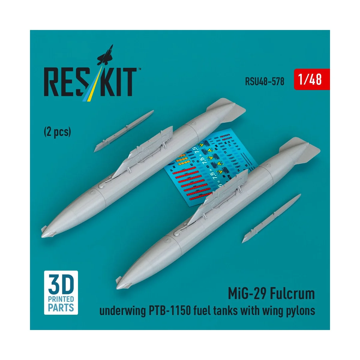MiG-29 Fulcrum underwing PTB-1150 fuel tanks with wing pylons (2 pc...