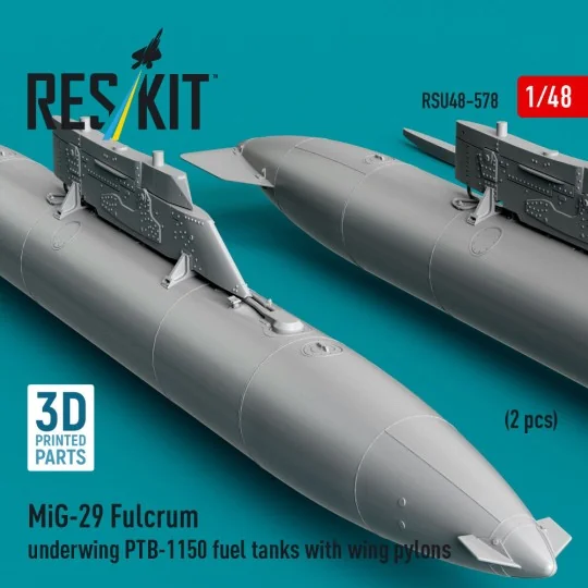 MiG-29 Fulcrum underwing PTB-1150 fuel tanks with wing pylons (2 pc...