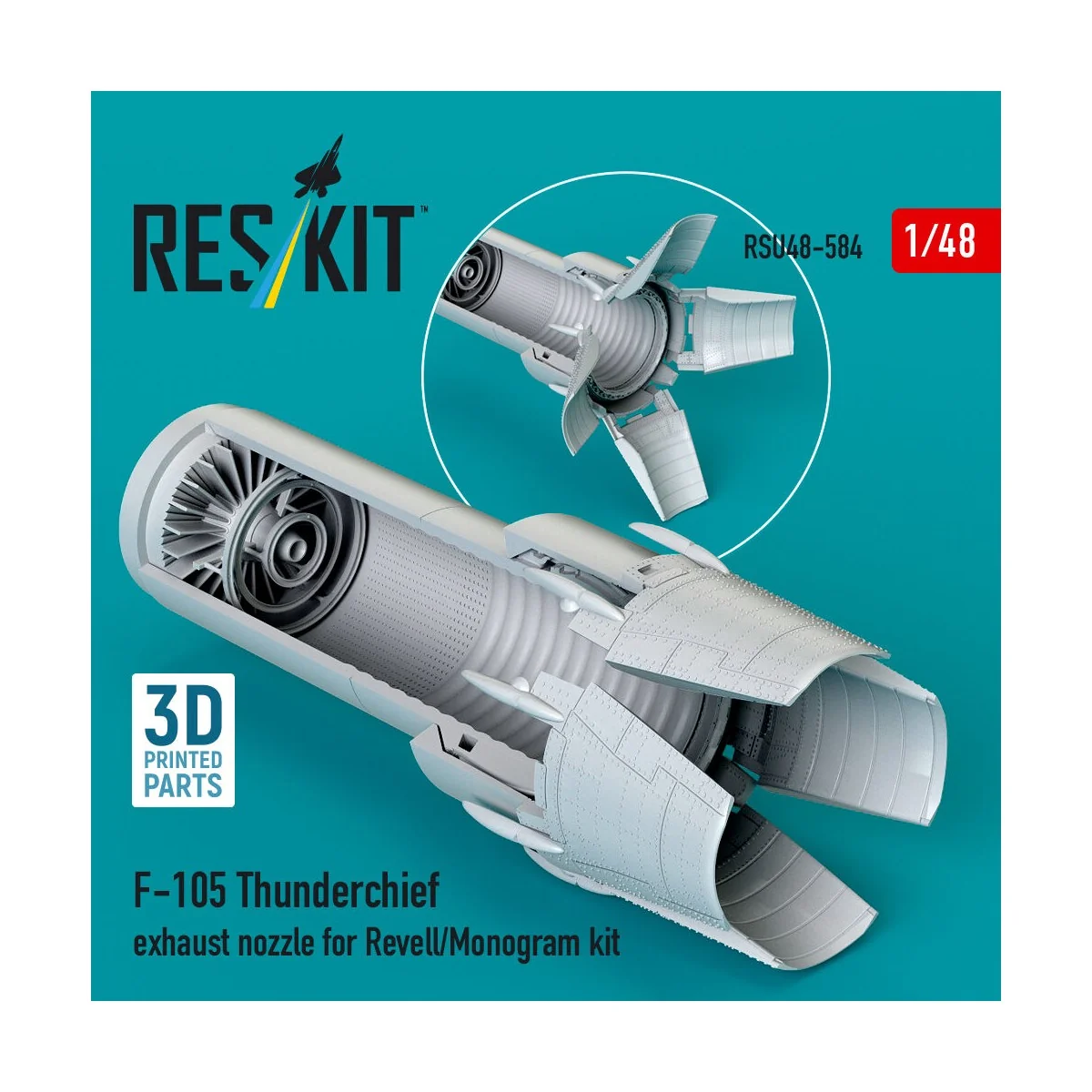 F-105 Thunderchief exhaust nozzle for Revell/Monogram kit (3D Print...