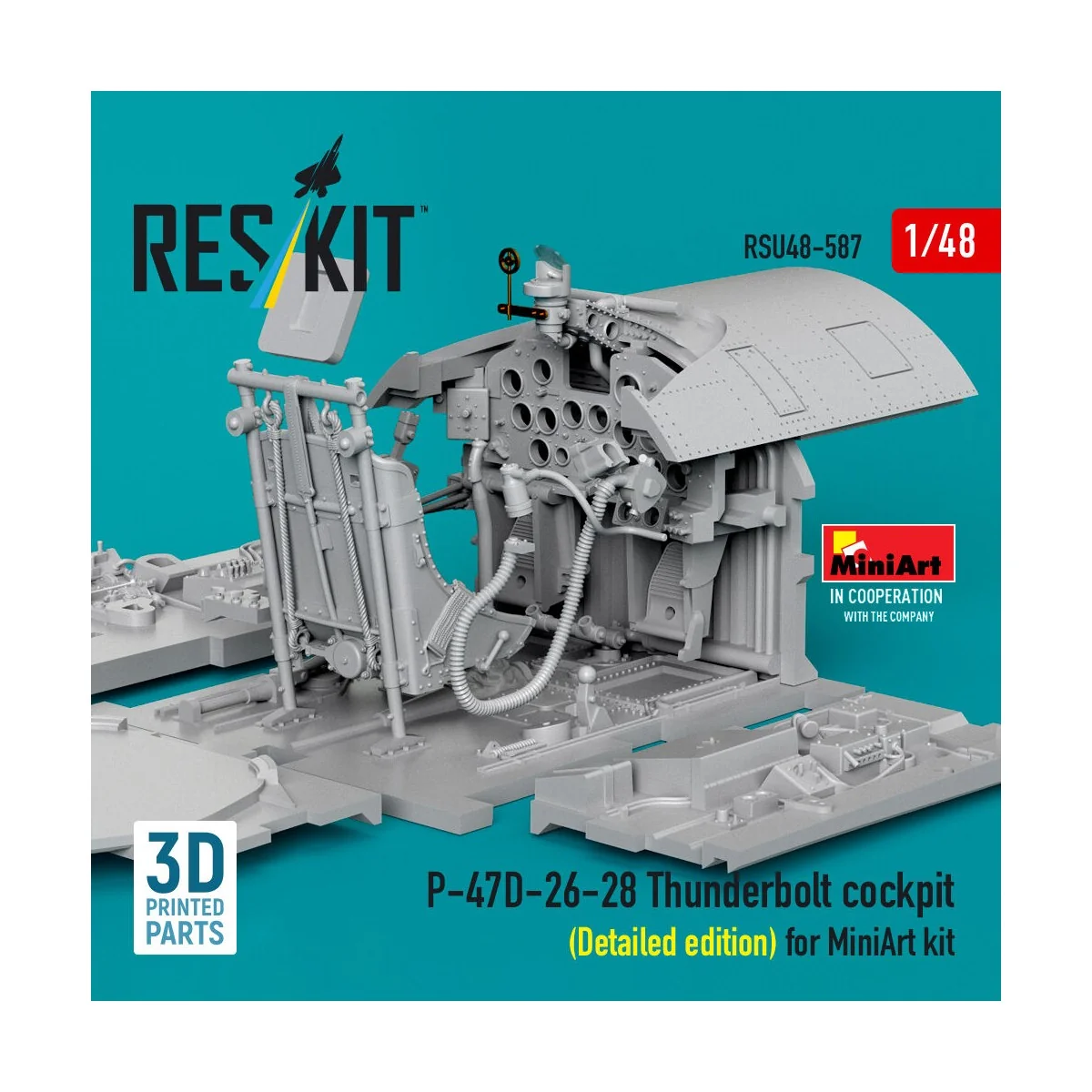 P-47D-26-28 Thunderbolt cockpit (Detailed edition) for MiniArt kit ...