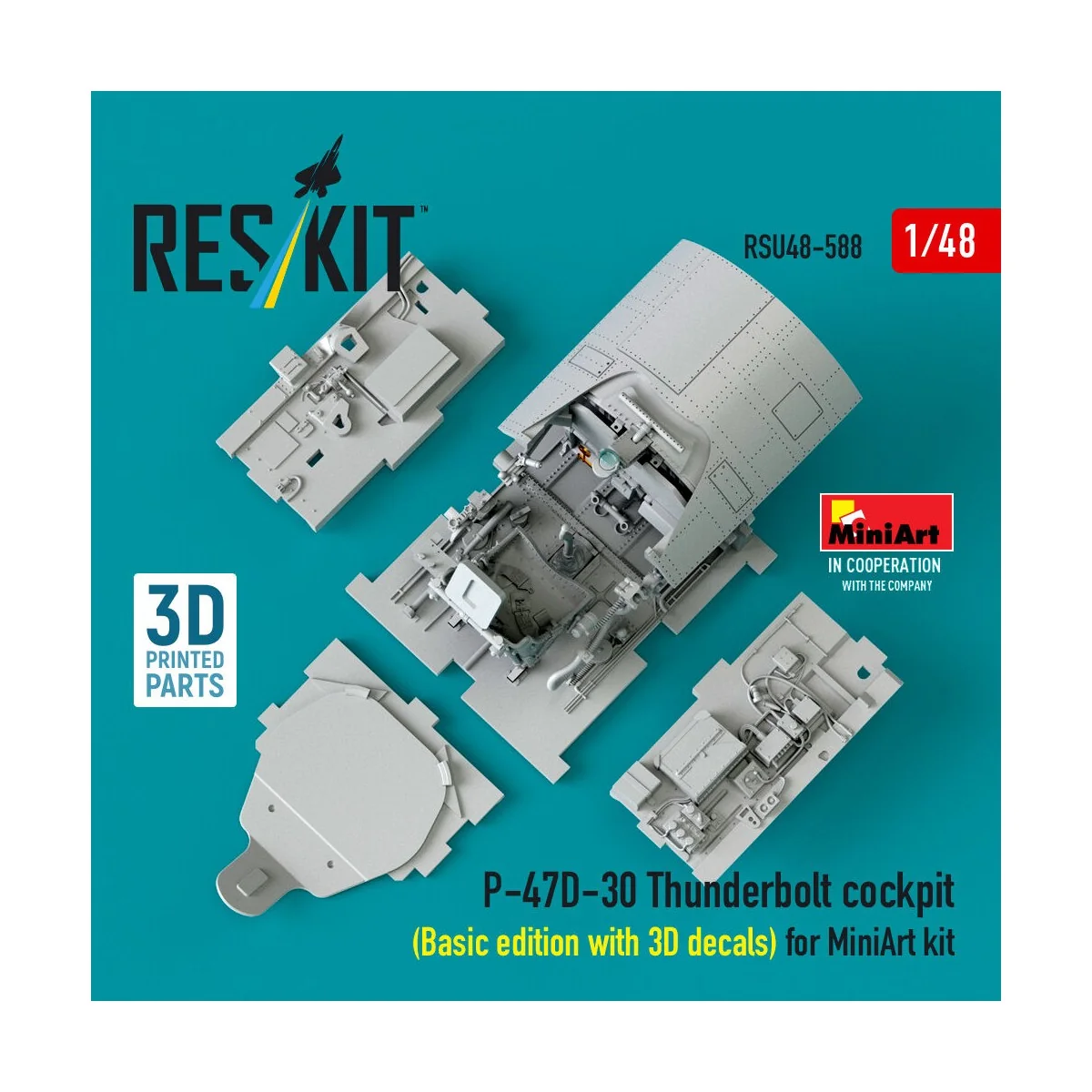 P-47D-30 Thunderbolt cockpit (Basic edition with 3D decals) for Min... P-47D-30 Thunderbolt cockpit (Basic edition with 3D decals) for Min...