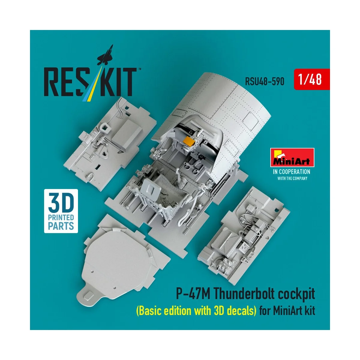 P-47M Thunderbolt cockpit (Basic edition with 3D decals) for MiniAr...